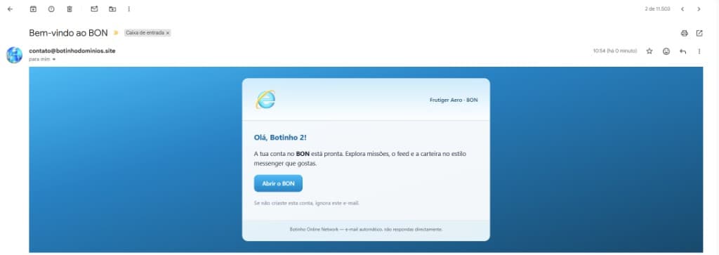 E-mail de boas-vindas (SMTP)
